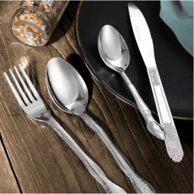 Product Name  Deluxe Premium Cutlery Flatware Set For The Home  Stainless Steel Cutlery Service With 1 Dinner Fork, 1 Dinner Knife, 1 Dinner Spoo