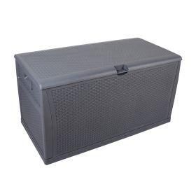 20gal, Grey, Yard Storage Boxes, Plastic, Cuboid 175lb
