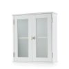White Bathroom Wall Cabinet with 1 Adjustable Shelf