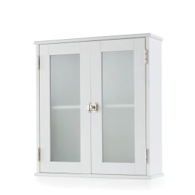 White Bathroom Wall Cabinet with 1 Adjustable Shelf