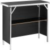 VEVOR Folding Portable Bar Table, Tradeshow Podium Table for Indoor, Outdoor, Party, Picnic, Exhibition, Includes Carrying Case, Storage Shelf and Bla