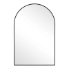 36"x24" Morden Right Angle Arched Black Alloy Aluminium Thin Framed Wall-Mounted Vanity Mirror Bathroom Vanity Mirror for Bedroom Entryway, Living/Dre