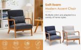 Mid-Century Modern Accent Chair, Arm Chair Living Room Chairs with Pillow Upholstered Reading Chair with Solid Wood Frame & Living Room Bedroom Balcon