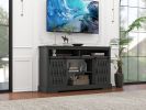 Fireplace TV Stand for TVs up to 65", Entertainment Center with 23" Electric Fireplace, Farmhouse TV Stand Industrial Media Console with Sliding Barn