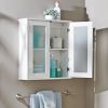 White Bathroom Wall Cabinet with 1 Adjustable Shelf