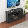 Fireplace TV Stand for TVs up to 65", Entertainment Center with 23" Electric Fireplace, Farmhouse TV Stand Industrial Media Console with Sliding Barn