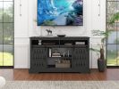 Fireplace TV Stand for TVs up to 65", Entertainment Center with 23" Electric Fireplace, Farmhouse TV Stand Industrial Media Console with Sliding Barn