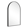 36"x24" Morden Right Angle Arched Black Alloy Aluminium Thin Framed Wall-Mounted Vanity Mirror Bathroom Vanity Mirror for Bedroom Entryway, Living/Dre