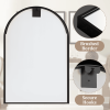 36"x24" Morden Right Angle Arched Black Alloy Aluminium Thin Framed Wall-Mounted Vanity Mirror Bathroom Vanity Mirror for Bedroom Entryway, Living/Dre