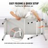VEVOR Folding Portable Bar Table, Tradeshow Podium Table for Indoor, Outdoor, Party, Picnic, Exhibition, Includes Carrying Case, Storage Shelf and Bla