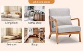 Mid-Century Modern Accent Chair, Arm Chair Living Room Chairs with Pillow Upholstered Reading Chair with Solid Wood Frame & Living Room Bedroom Balcon