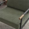 Upholstered Mid Century Lounge Chair Reading Armchair Chenille Fabric Modern Arm Chair with Metal Frame , Accent Chair for Living Room, Green