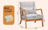 Mid-Century Modern Accent Chair, Arm Chair Living Room Chairs with Pillow Upholstered Reading Chair with Solid Wood Frame & Living Room Bedroom Balcon