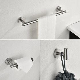 3 Piece Bathroom Hardware Set with Toilet Paper Holder Towel Ring Adjustable Towel Bar Wall Mount Bath Accessory Set