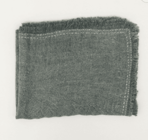 Stonewashed Linen Woven Throw Blanket With Fringe 52X68 Inch (Option: Gray)