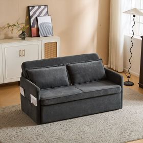 Adult Sleeper Chair Bed, 3-in-1 Convertible Sofa Chair Bed Pull-out Sofa Bed, Convenient Folding Tray Table With USB And Type-C Charging Ports Modern (Option: Fabric Dark Gery)