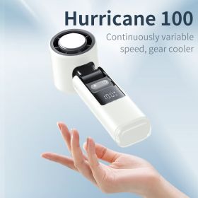 Portable Handheld Fan, Speed Adjustable Turbo Mini Fan, Reduced Temperature Mode, Rechargeable Digital Display Foldable Personal Fan With Night L (Color: White)