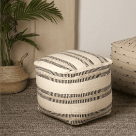 Neutral Retreat Pouf 18x18 Decorative Pouf For Living Room, Bedroom, & Home Decor (Option: Stlye3)