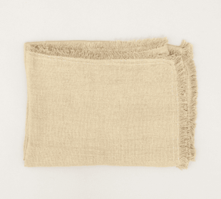 Stonewashed Linen Woven Throw Blanket With Fringe 52X68 Inch (Option: Natural)