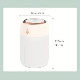 Portable Mini Humidifier 220ml Small Cool Mist Humidifier USB Personal Desktop Humidifier For Bedroom Travel Office Home (Option: White1)