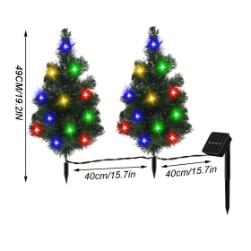 2pcs 29In Solar Lawn Lamp, Garden Solar Light Tree, Outdoor Christmas Grass Cypress Tree Garden Light Decorations (Option: 2pcs)