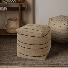 Neutral Retreat Pouf 18x18 Decorative Pouf For Living Room, Bedroom, & Home Decor (Option: Stlye2)