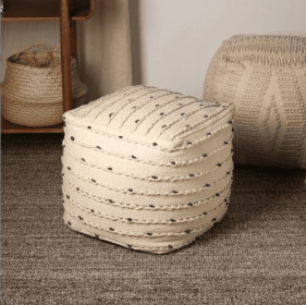 Neutral Retreat Pouf 18x18 Decorative Pouf For Living Room, Bedroom, & Home Decor (Option: Stlye4)