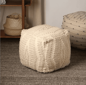 Neutral Retreat Pouf 18x18 Decorative Pouf For Living Room, Bedroom, & Home Decor (Option: Stlye5)